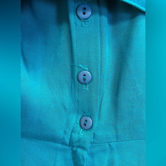 RABBIT RABBIT RABBIT Vintage 1980’s Belted Dress Teal - Picture 10 of 16